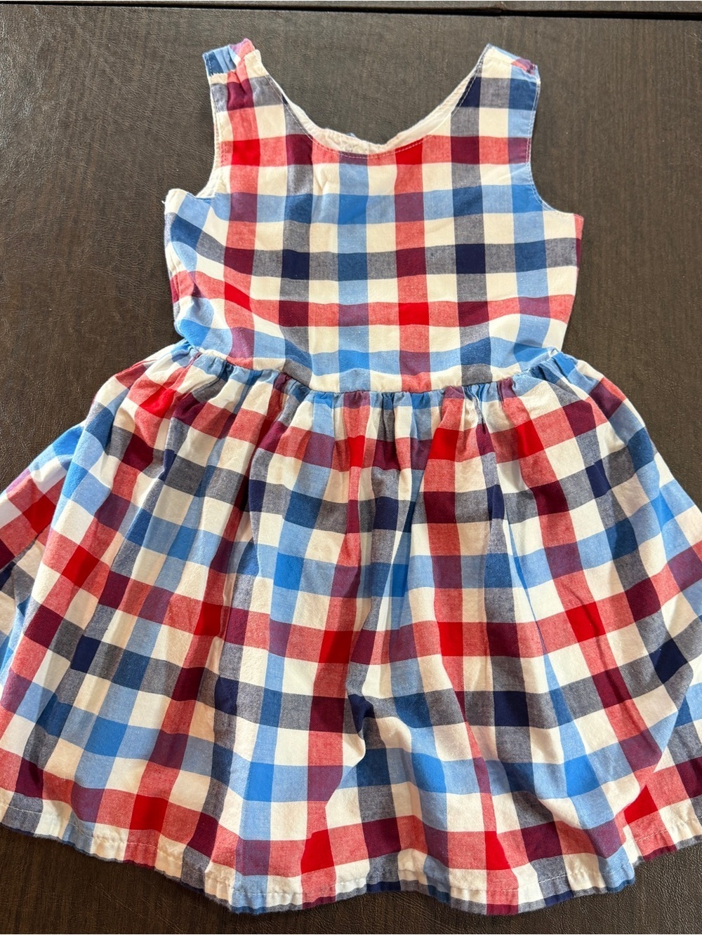 Cat & Jack Red, Blue & White Gingham  Dress Sz XS 4-5 Memorial Fourth July